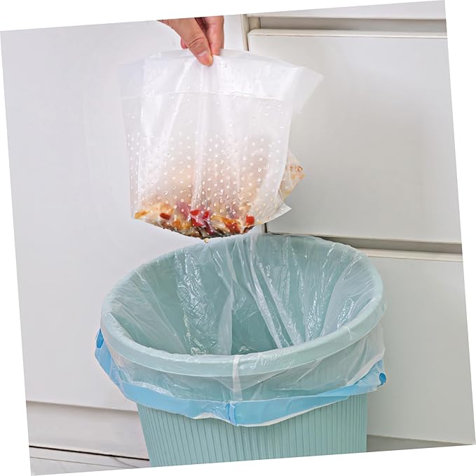 VICASKY 150 Pcs Self Standing Garbage Bags for Kitchen Sink Strainer Transparent Trash Bags for Daily Use Upright Waste Bin Liners for Bathroom Bedroom Office Food Scrap Disposal