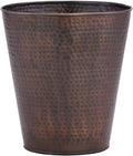 BLACK FOREST DECOR Ranch Copper Waste Basket - Rustic Hammered Iron Trash Can - 9 x 10