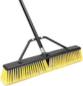 24 Inches Push Broom Outdoor Heavy Duty Broom with 63 Long Handle for Deck Driveway Garage Yard Patio Concrete Floor Cleaning Yellow