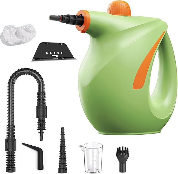 Pressurized Handheld Multi Surface Natural Steam CleanerMulti Purpose Steamer for Home UseSteamer for Cleaning Kitchen Air Conditioner Range Hood (Green)