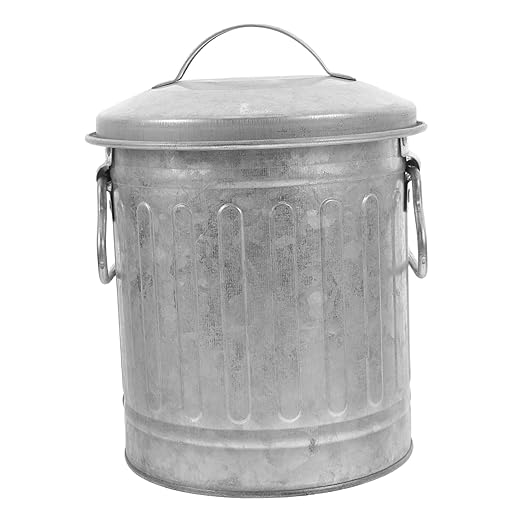 Healifty Bucket Shaped Desktop Wastebasket Small Office Trash Bin with Lid Sturdy Rubbish Container for Home Bedroom Desk Easy to Clean and Reusable