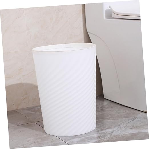 Office Trash Can with Press Ring Small Plastic Waste Basket for Bathroom Bedroom Kitchen and Household Use and Versatile Garbage Can for Small Spaces