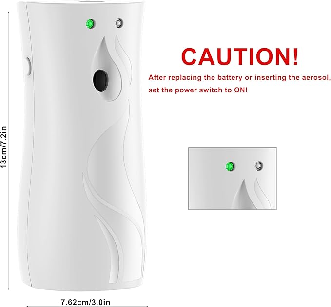 Automatic Air Freshener Spray Dispenser (2-pack) Wall Mounted or Freestanding Sprayer Holder Multiple Time Settings Commercial and Home Use in Bathrooms Offices Living Rooms etc (White 1121)