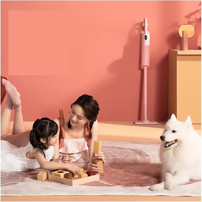 Steam mop Hand-held Mopping Electric mop Dormitory Household Smart high-Temperature steam mop (Color : Pear and White high Size : X Small) (Tea Tun Powder High X Small)