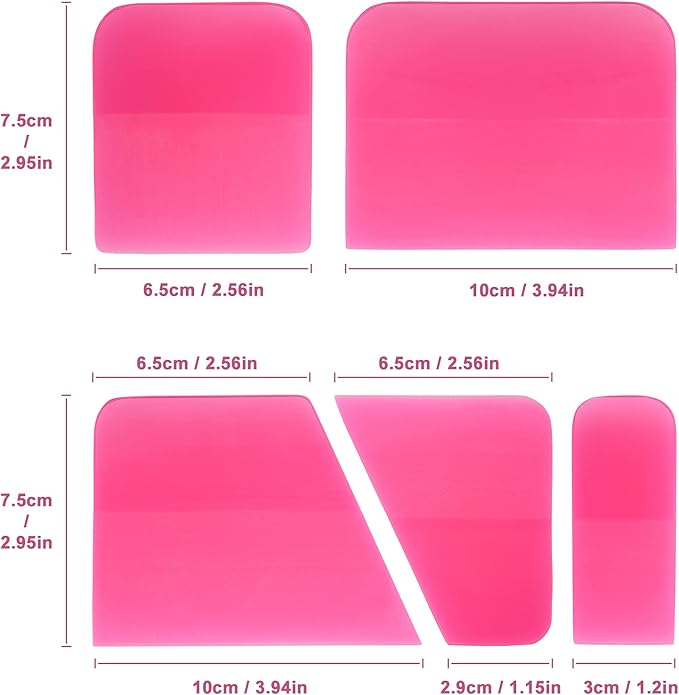 Gomake PPF Squeegee Kit - 5 in 1 Anti-Scratch Soft TPU Squeegee for Vinyl Small Tint Paint Protection Film Vinyl Wrap/Window Tint Tools Mirror/Window/Household Cleaning