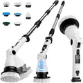 Electric Spin Scrubber Power Electric Scrubber for Cleaning Shower Cordless Cleaning Brush with 6 Adjustable Angles8 Brush Heads 3 Speed Mode Electric Cleaning Brush for Bathroom/Tub/Floor/Tile
