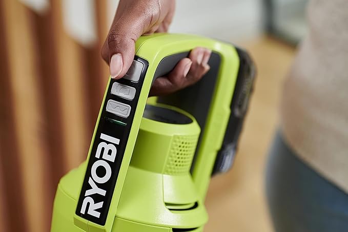 RYOBI 18 V ONE+ RSV18-0 Cordless Floor Vacuum Cleaner (30 AirWatt Suction Power 820 l/min Airflow 24 cm Wide Floor Nozzle without Battery and Charger) Green