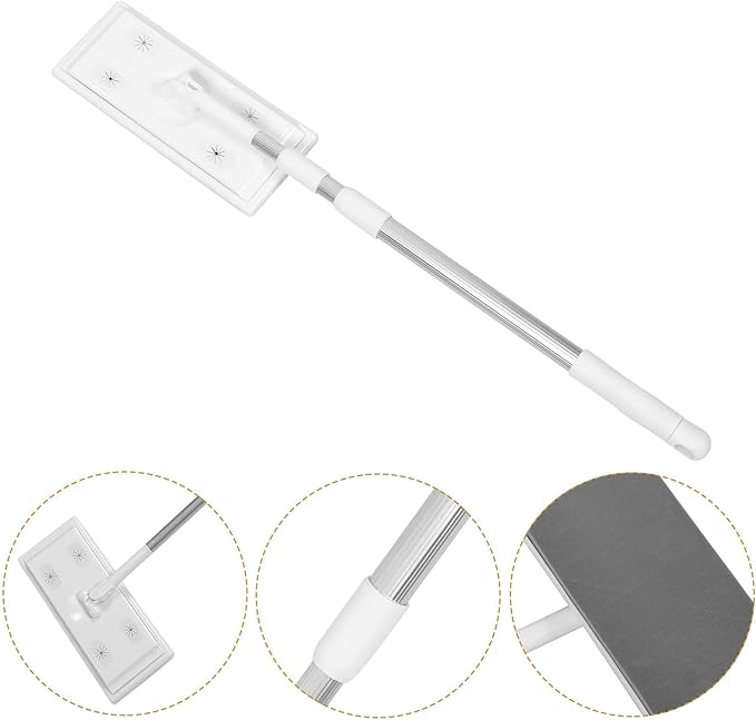 Electrostatic Dust Removal Mop 3-Section Telescopic Rod Thread Flat Mop for Floor Cleaning Home Dust Collector Tool Suitable for Dry Mopping and Household Use
