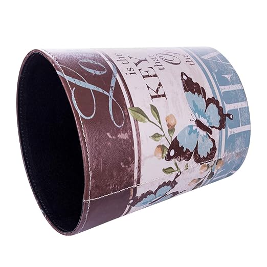 Lingxuinfo Scakbyer Trash Can European Style Waste Paper Bin Wastebasket Garbage Can Uncovered Waste Bin for Kitchen Bathroom Bedroom - Butterfly Pattern