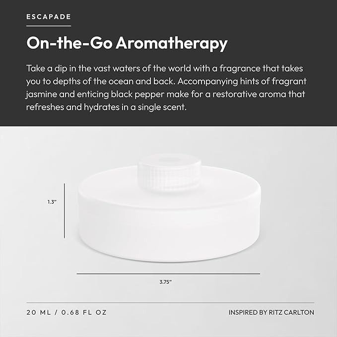 Aroma360 - Smart Car Diffuser Oil - Escapade - Premium Car Air Freshener Cartridge - Lemon Ocean Bergamot &amp Fragrant Jasmine - Essential Oils - Vegan - Aromatherapy - Cars Trucks SUVs RVs &am