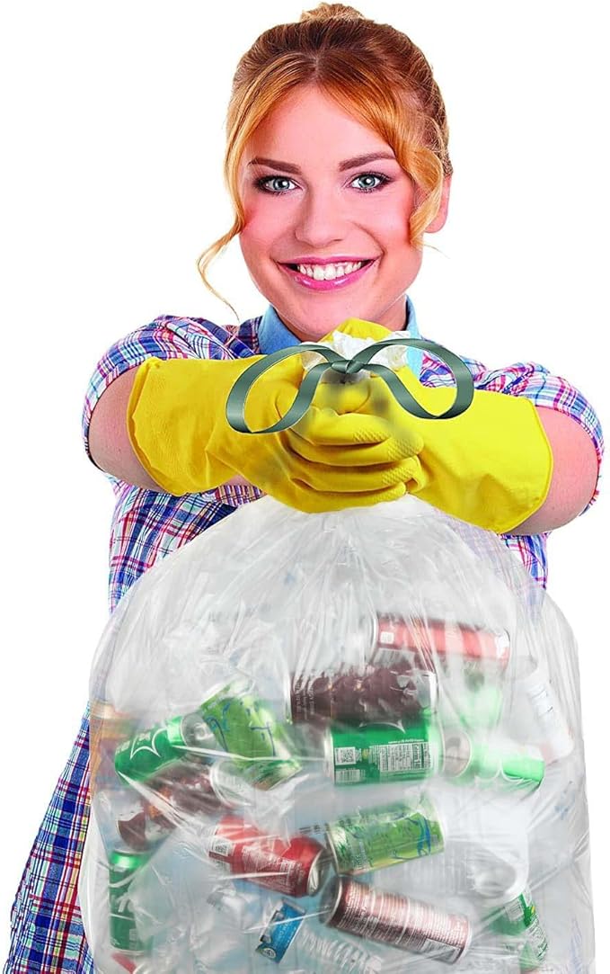Ultrasac 39 Gallon 1.0 MIL Clear Drawstring Trash Bags - 33 x 40 - For Lawn &amp Leaf(Pack of 140)
