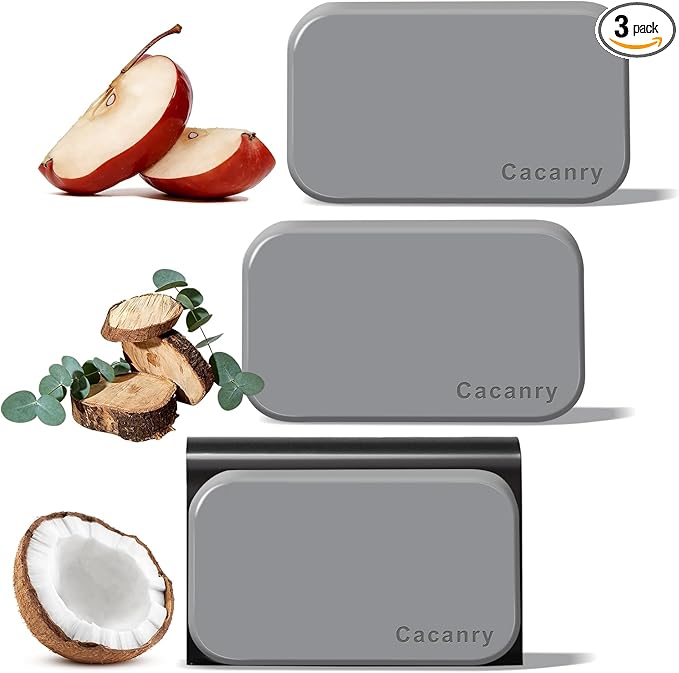 Car Air Freshener - Stone Air Freshener - Car Odor Eliminator for Visor Clip - Long Lasting Car Scent - Variety 3 Pack - CLIP INCLUDED (Teak-Candied Apple-Cabana)