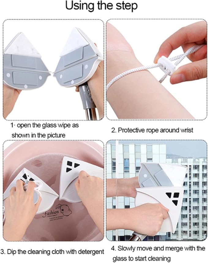 Magnetic Window Cleaner Double-Sided Window Cleaner Glass Wiper Magnetic Cleaning Tools for High-Rise Double Car Glazed Window Thickness