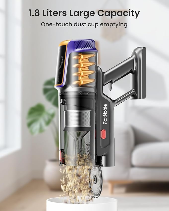 Cordless Vacuum Cleaner55KPa 650W 65Mins Vacuum Cleaners for HomeStick Vacuum with LED Display Anti tangle Brush and Self Standing DesignVacuum Cleaner for Hardwood FloorsCarpetPet HairCar