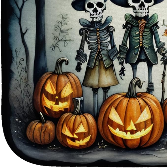 Caroline's Treasures DAC2226DDM Calacas Skeletons Spooky Halloween Dish Drying Mat Absorbent Dish Drying Mat Pad for Kitchen Counter Dish Drainer Mat for Countertop 14 x 21 Multicolor