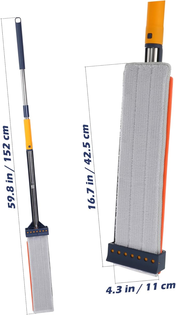 Large Flat Mop with Cleaning Compartment Non Wash Design Reusable Pads Thick Material for Strong Absorption Efficient Floor Cleaning Tool for Home Use
