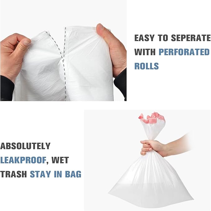 15-18 Gallon Drawstring Trash Bags - (102 Count) Ultra Large Trash Can Liners Heavy Duty Strong White Plastic Garbage Bags for Home Kitchen Office Lawn Commercial