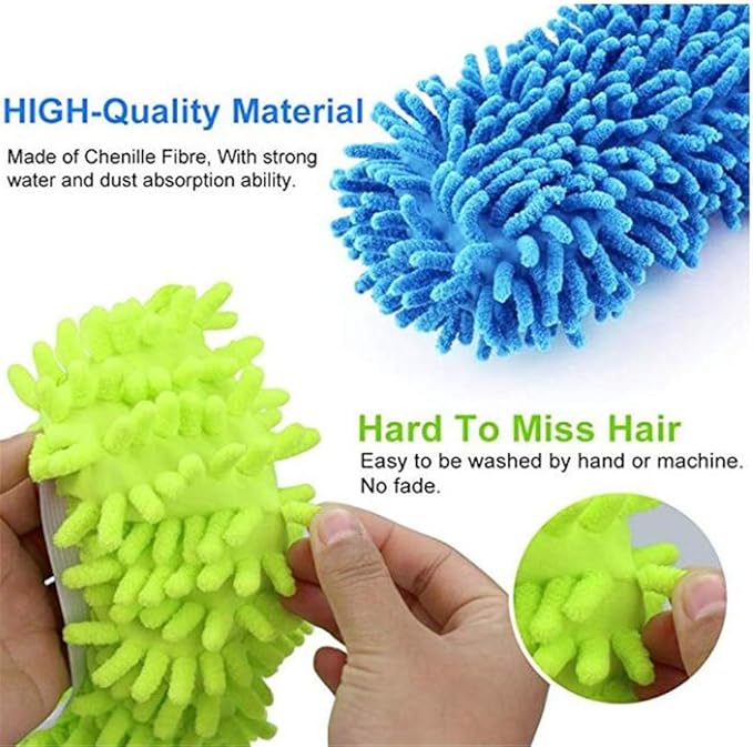 5 Pairs Washable Dust Mop Slippers Microfiber Cleaning Mop Slippers Shoes Dust Floor Cleaner Multi-Function Floor Cleaning Shoes Cover (GreenBlueOrangePurplePink）