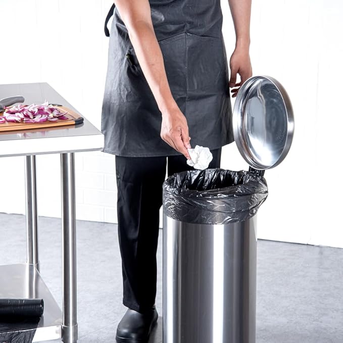 Restaurantware RW Clean 13 Gallon Trash Bags 1000 Light-Duty Garbage Can Liners - Fits 12-16 Gallon Trash Cans Stretchable Black Plastic Bin Liners With Star Seal Bottom