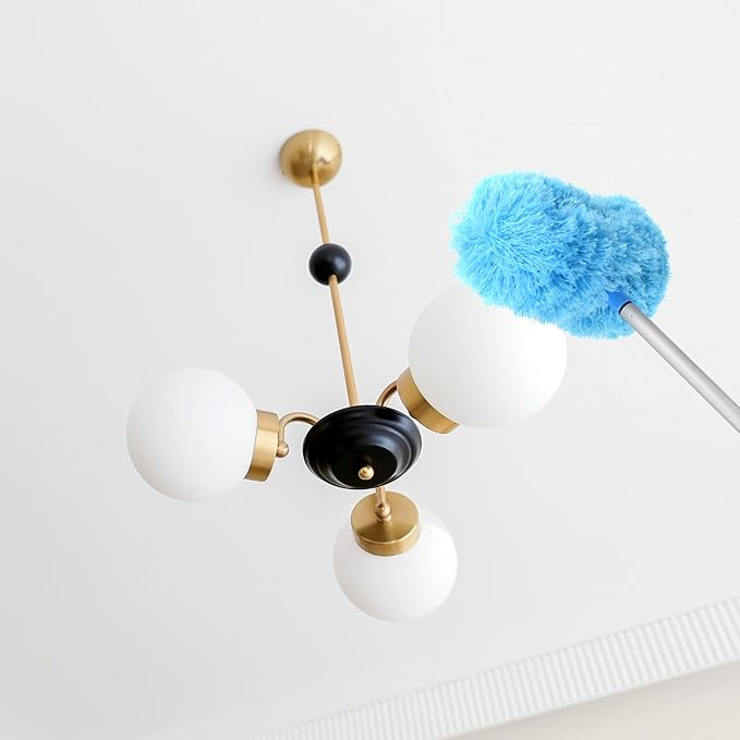 PATIKIL Ceiling Fan Cleaner Duster 12.9 to 47.2 Microfiber Duster Extendable Handle Fan Blade Cleaning Tool Removable Washable for Furniture Blind Green