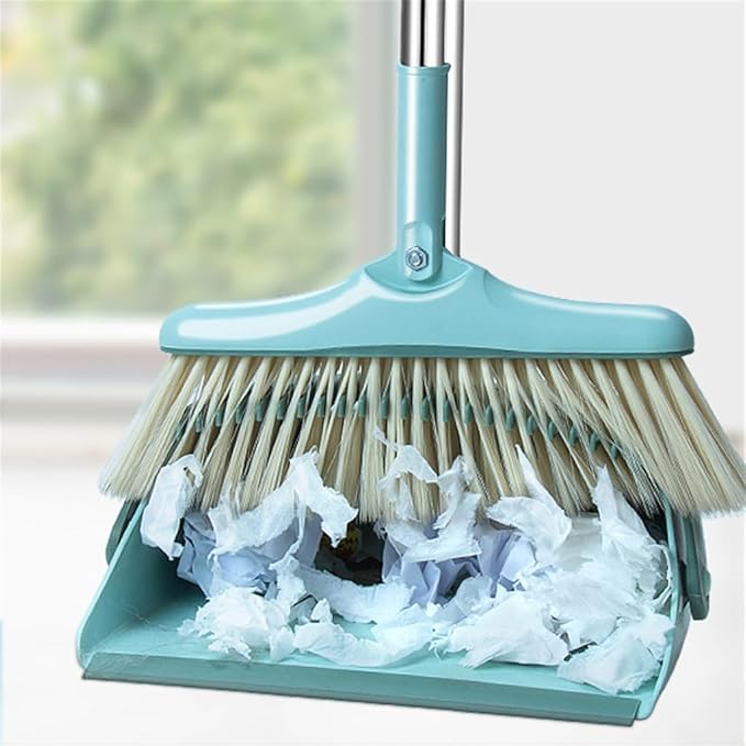 Windproof Dustpan Broom Set Foldable Easy to Store Home Plastic Combination Sweeping
