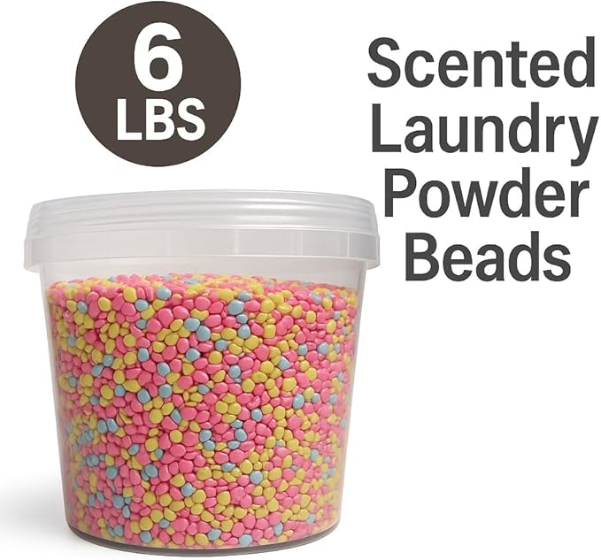 Scented Laundry Powder Beads 6 Pounds Long-Lasting Fragrance Booster and Washloads Multi-Color Heart Shaped Beads