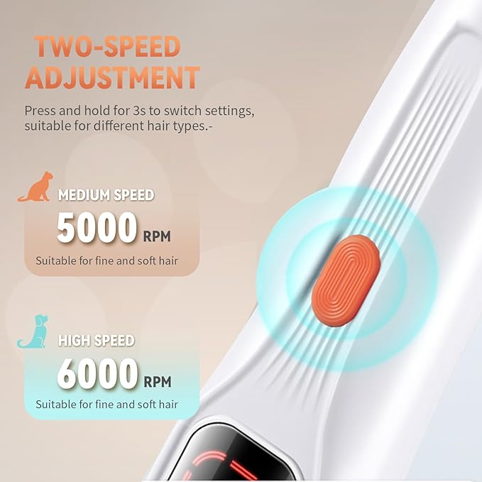 2026 New Pet Precision Trimmer Dog Paw Trimmer with LED Light Low Noise IP68 Waterproof Dual-Speed Motor Suit for Trimming Paw Ear Face Butt Eyebrows USB Rechageble (White Variant)