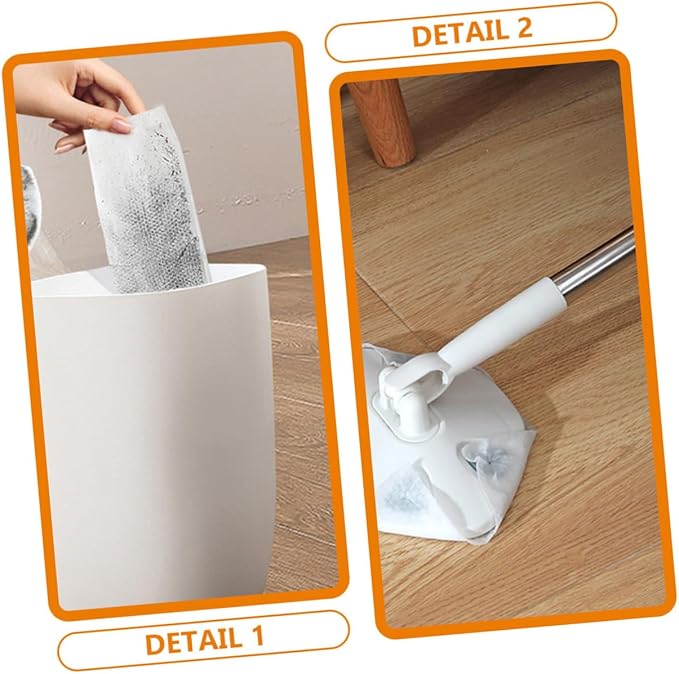 Retractable Dust Mop with Triangle Head White Electrostatic Dry Dust Mop for Floor Cleaning Convenient Household Cleaning Tool for Vinyl Hardwood and Laminate Floors