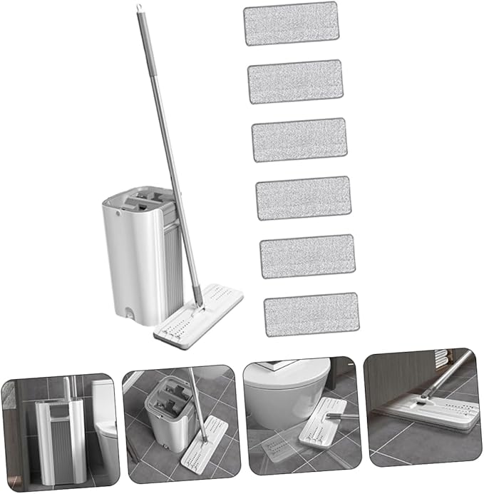 GLEAVI Lazy Mop Microfiber Cleaning Pad Self-Washing Floor Mop Set for Household Use Sturdy and Easy to Use Compatible Hardwood and Tile Floors