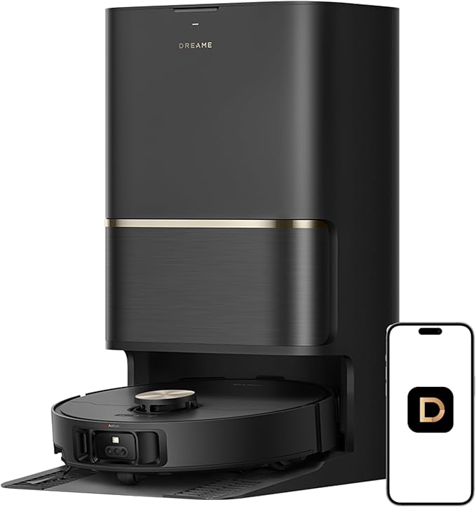 DREAME L50 Ultra Robot Vacuum and Mop Black with Auto-Empty and Mop Self-Cleaning Precise Obstacle Avoidance 19500Pa Suction HyperStream Detangling DuoBrush