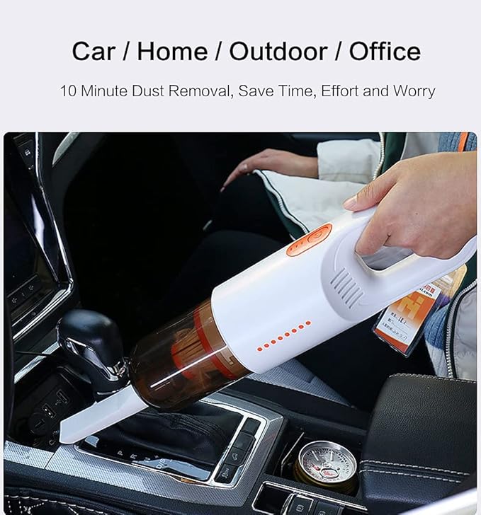 Light Weight Cordless Stick Vacuum Cleaner Powerful Suction Handheld Upright Rechargeable Cordless Vacuum Cleaner with HEPA Filter Stick Vacuum for Pet Hair Hardwood Floors Carpet (White)