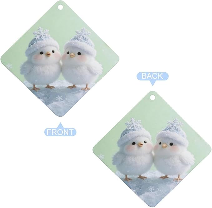 5PCS Car Air Freshener Hanging Personalized Double Sided Snowy Chicks Car Fresheners Long Lasting New Cars Scents Cute Automotive Freshies for Closets Drawers (tea)