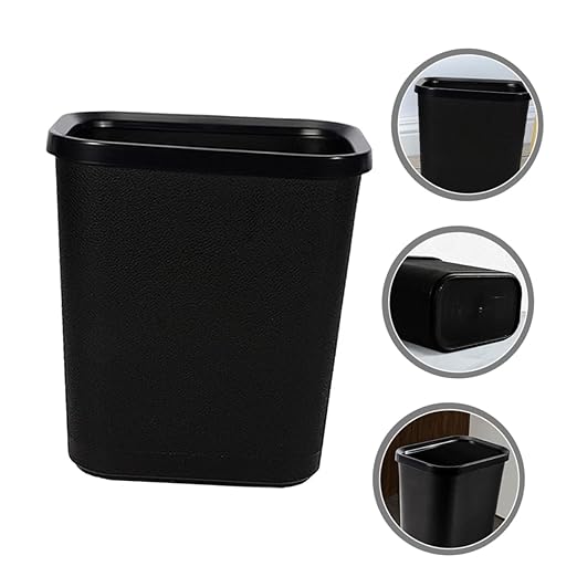 Thickened Plastic Trash Can Wastebasket for Living Bathroom Bedroom Office Hotel Opening Household Garbage Bin Kitchen Trash Container for Desk Sundries Storage