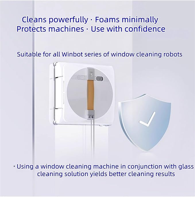 Window Cleaning Solution Compatible with ECOVACS Winbot W2 PRO Omni/W2 Omni/W2 PRO/W1 PRO/WINBOT MINI - Streak-Free Glass Cleaner Liquid(4 packs)