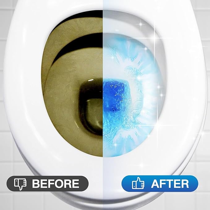 Vacplus Automatic Toilet Bowl Cleaner Tablets Drop-In Tank Cleaner for Bathroom Prevent Stains &amp Deodorize Long-Lasting Cleaning Tabs Easy-Use Freshener for Bowl &amp Tank 50 Pack