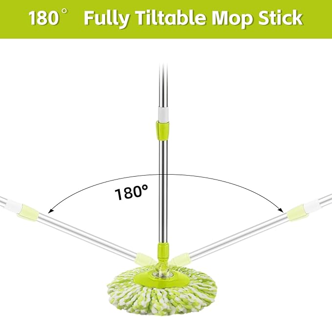 Spin Mop Replacement Handle 360 Degree Spin Mop Pole Handle Replacement Rotating Telescopic Stick for Mop Head Ideal for Home and Household Cleaning