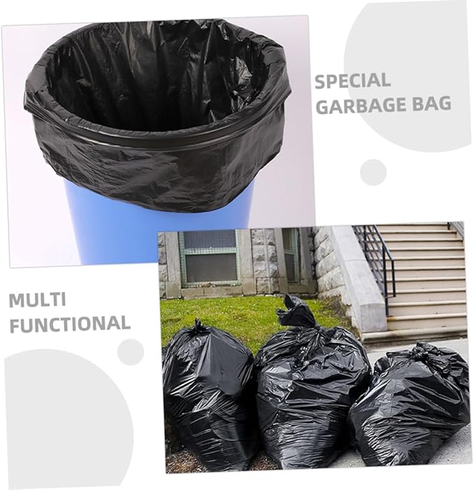 Extra Large Trash Bags 50pcs 80x100cm Heavy Duty Garbage Bags for 100l Bins Outdoor Lawn Gardening Contractor Kitchen Use