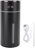 300ml Smart Car Air Freshener Portable Dual Nozzle Aromatherapy Diffuser Humidifier with Colorful Lights 3 Spray Modes for Home Car Office(Black)