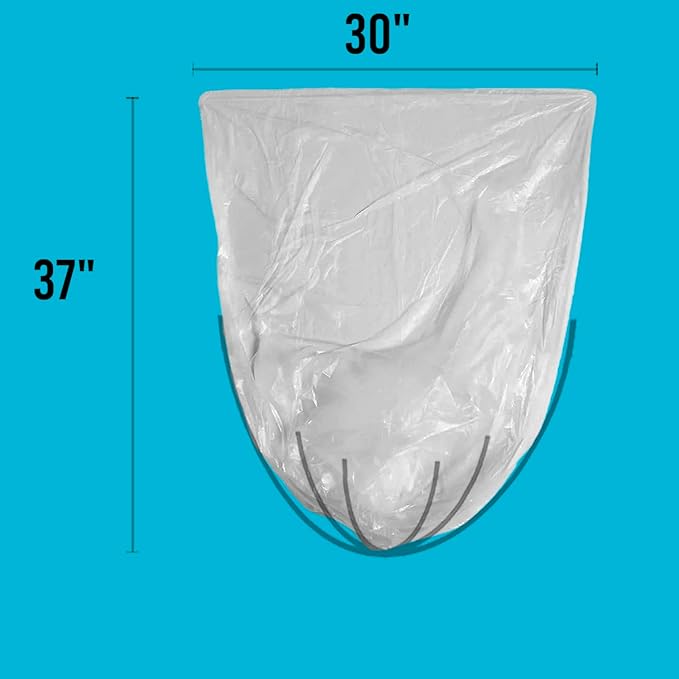 16-18-20-30 Gallon Trash Bags 250 Count Bulk Clear Plastic Recycling Bags Multi-purpose Garbage Bags Can Liners for Business Home Kitchen Commercial and Industrial