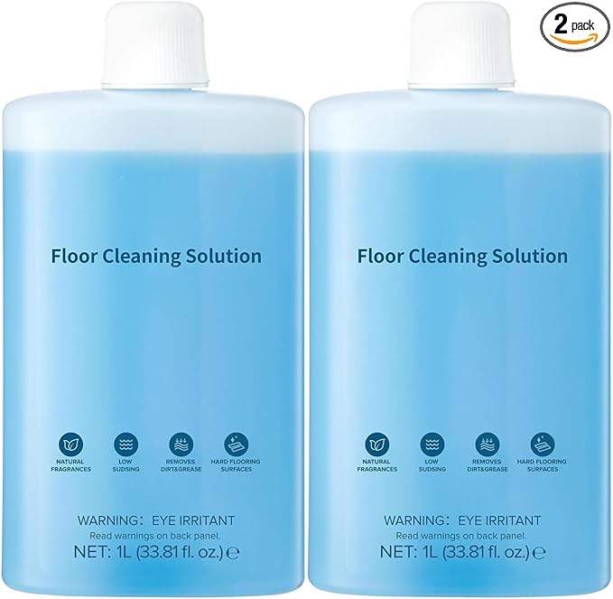 2-Pack Floor Cleaning Solution Compatible with Roborock Saros S8 S7 Q Revo Q Series Floor Cleaner for Hardwood for Robot &amp Wet Dry Vacuums Mopping 2L 33.8 Fl. OZ Original Flavor