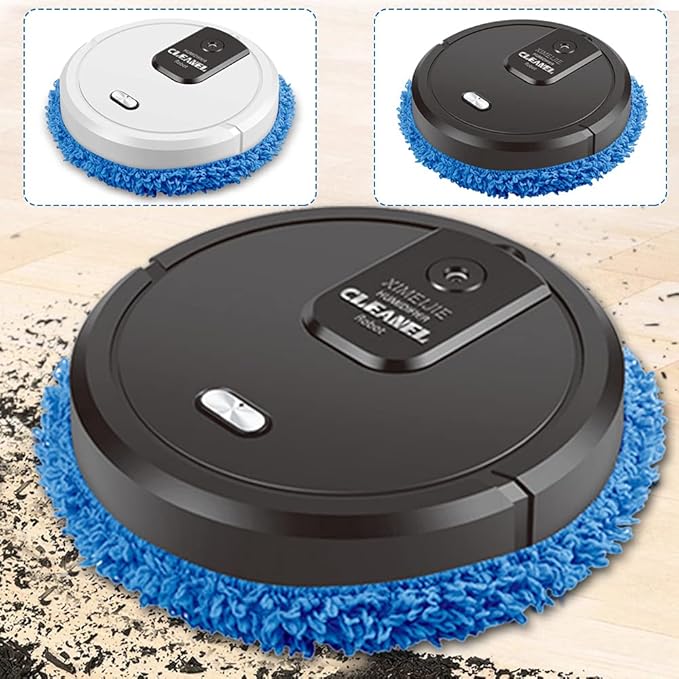 Mopping Machine Sweeping Robot Wet and Dry Dual-Purpose Mopping Machine with 4 Gears Automatic Mopping Machine for Wood Floor Marble Floor Tile Floor and Other Various Floor (Black)