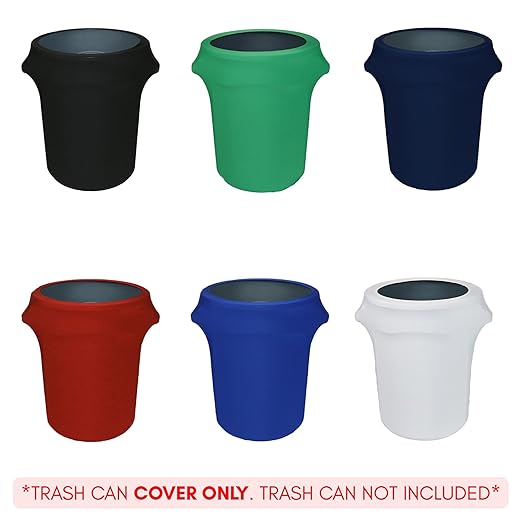 YOUR CHAIR COVERS - 32 Gallon Stretch Spandex Fitted Trash Can/Waste Container Cover - Red (Cover ONLY Trash CAN NOT Included)
