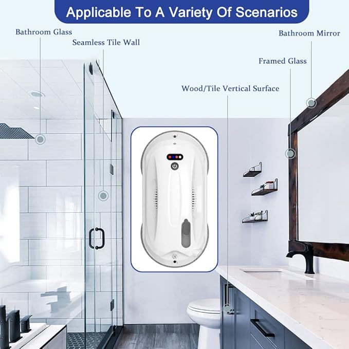 Robot Window Cleaner Smart Glass Cleaning Robotic App and Remote for Table High Windows Ceiling Magnetic