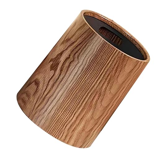 PRETYZOOM Large Capacity Imitation Wood Grain Trash Can Convenient Wastebasket for Living Room Kitchen and Bathroom Stylish Design for Residential and Commercial Use