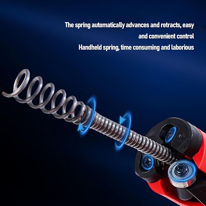 Drain Snake for Toilet Manual Or Drill Powered 65 Manganese Steel Spring High Hardness Flexible Clog Remover for Toilet Kitchen for Sink and Drain Unblocker Tool (7.5m / 24.61ft