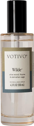Votivo Wilde 4.3 oz Room &amp Linen Spray | Woody Fall Scented Air Freshener for Linens &amp Living Areas | Premium Long Lasting Fragrance
