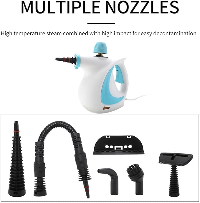 Delilahs Natural Steam Cleaner Official Delilahs Natural Steam Cleaner Delilah Steam Cleaner with 9 Accessories Handheld Power Steam Cleaner for Households (blue)