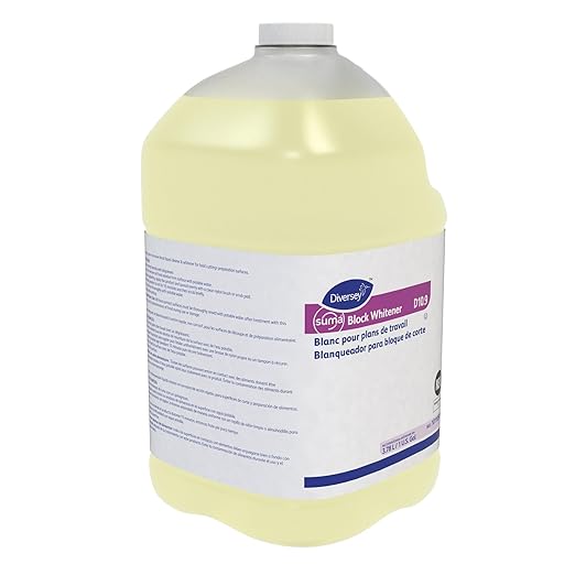 Diversey 101109766 SUMA Block Whitener Liquid Cleaner Removes Stains from Cutting Boards Chopping Blocks Ready-to-Use 1-Gallon