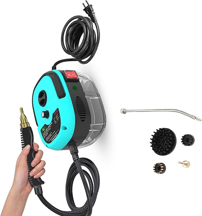 ZJchao Steam Cleaner 2500W Portable High Temperature Pressurized Steam Cleaning Machine Handheld Steam Cleaner Steam Cleaner for Home with Brush Heads for Kitchen Furniture Bathroom