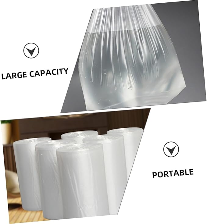 Thickened Small Trash Bags for Bathroom and Kitchen 6 Rolls 45x50cm Flat-top Disposable Garbage Can Liners Multipurpose Household Waste Bags